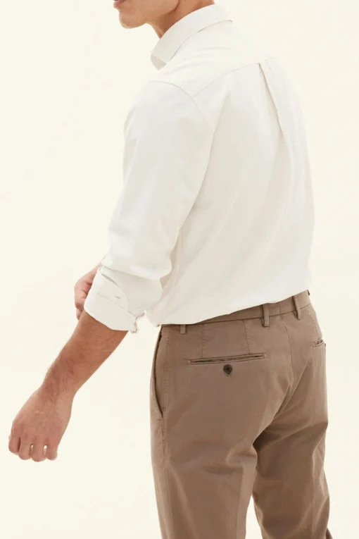 Regular Fit Wide Spread Collar Twill Shirt
