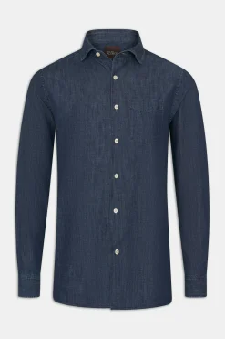 Regular Fit Wide Spread Collar Denim Shirt
