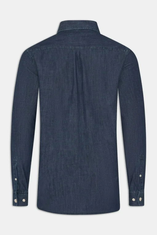 Regular Fit Wide Spread Collar Denim Shirt