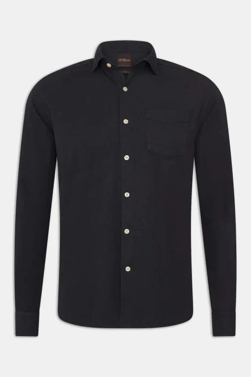 Regular Fit Wide Spread Collar Twill Shirt