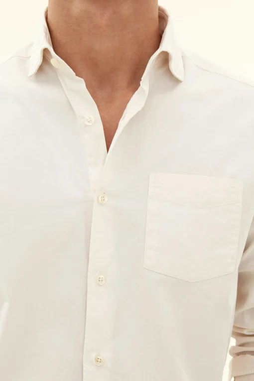 Regular Fit Wide Spread Collar Twill Shirt