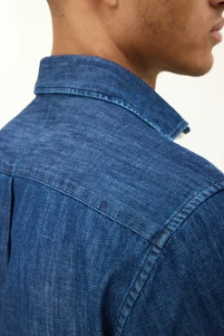 Regular Fit Wide Spread Collar Denim Shirt