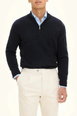 Regular Fit Wool Blend Half Zip Sweater