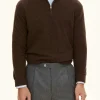 Regular Fit Wool Blend Half Zip Sweater