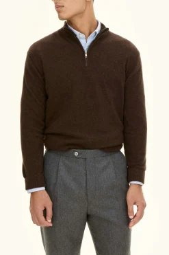 Regular Fit Wool Blend Half Zip Sweater