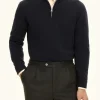 Regular Fit Wool Blend Half Zip Sweater