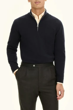 Regular Fit Wool Blend Half Zip Sweater