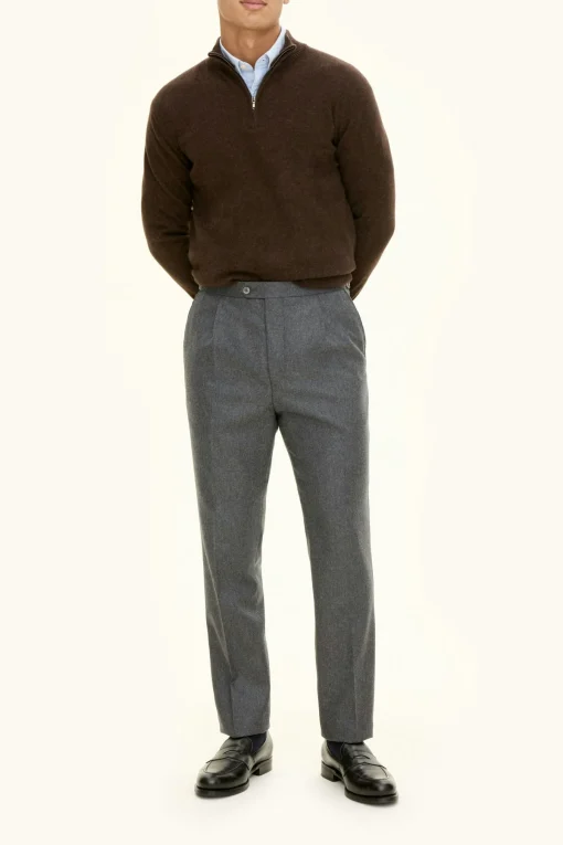 Regular Fit Wool Blend Half Zip Sweater