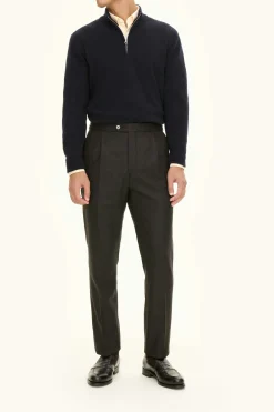 Regular Fit Wool Blend Half Zip Sweater