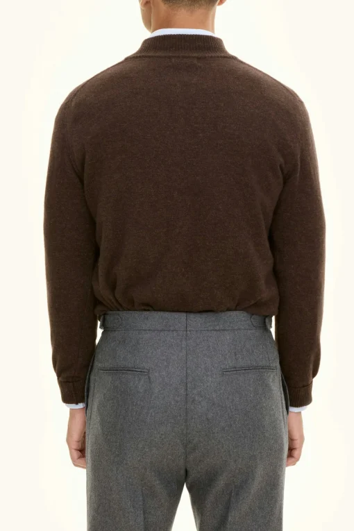 Regular Fit Wool Blend Half Zip Sweater
