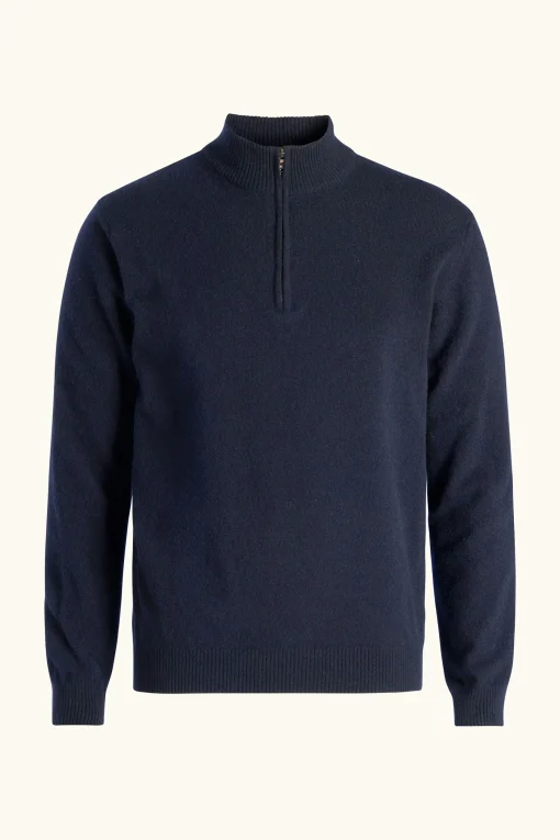 Regular Fit Wool Blend Half Zip Sweater