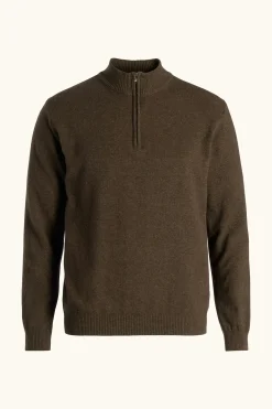 Regular Fit Wool Blend Half Zip Sweater