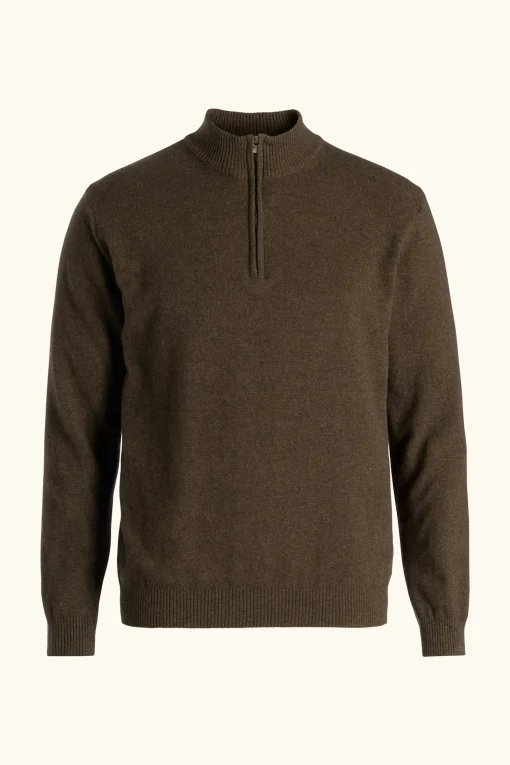 Regular Fit Wool Blend Half Zip Sweater