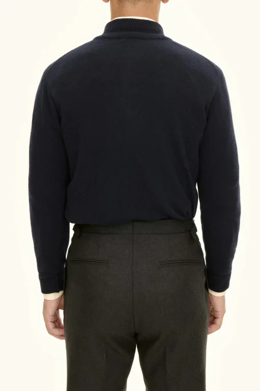 Regular Fit Wool Blend Half Zip Sweater
