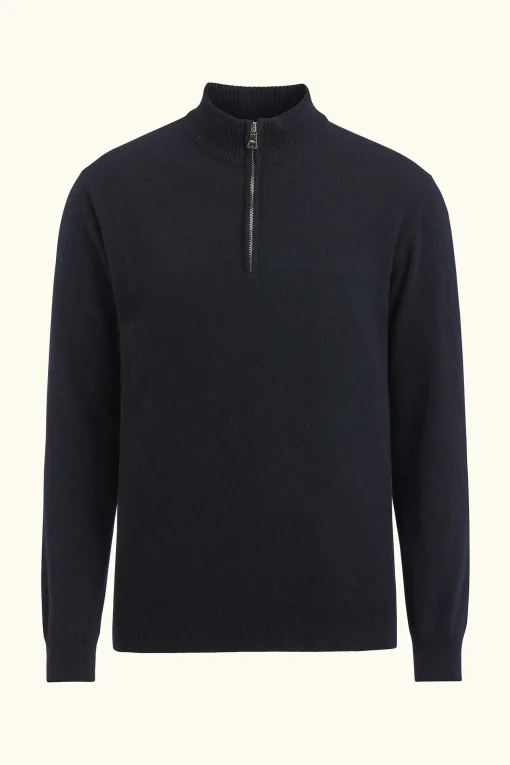 Regular Fit Wool Blend Half Zip Sweater