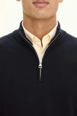 Regular Fit Wool Blend Half Zip Sweater