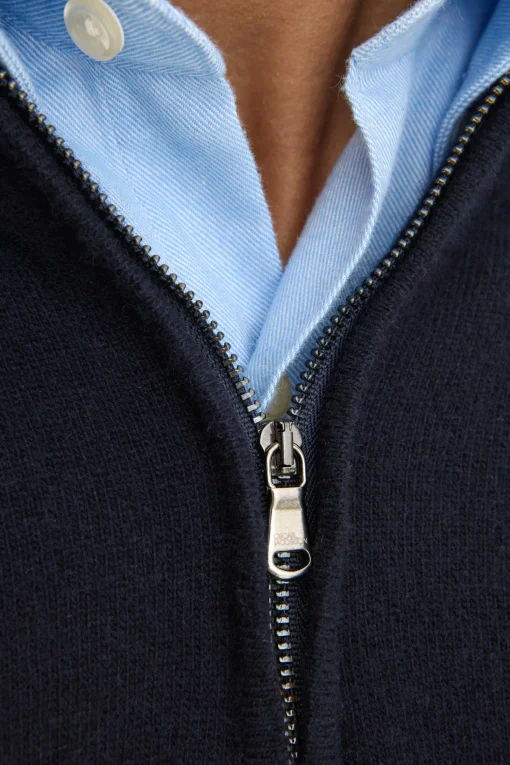Regular Fit Wool Blend Half Zip Sweater
