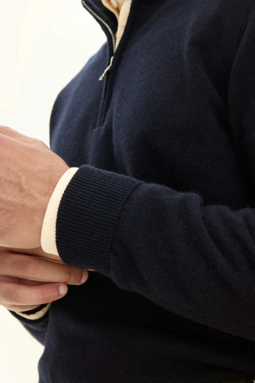 Regular Fit Wool Blend Half Zip Sweater