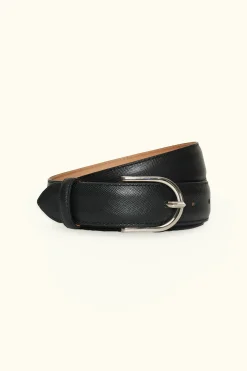 Round Buckle Saffiano Belt