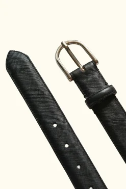 Round Buckle Saffiano Belt