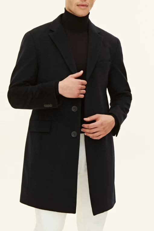 Slim Fit Brushed Wool Coat