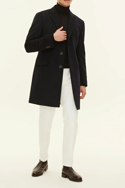 Slim Fit Brushed Wool Coat