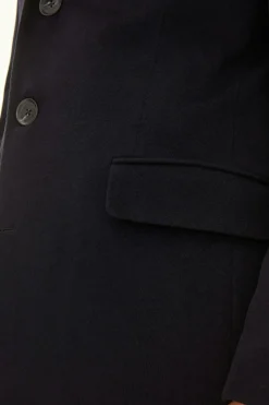 Slim Fit Brushed Wool Coat