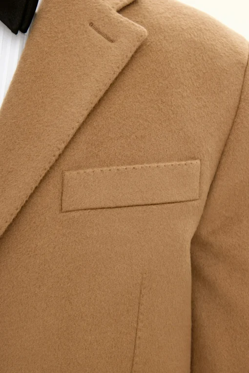 Slim Fit Brushed Wool Coat