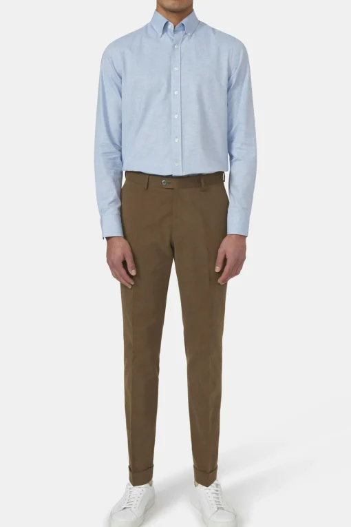 Slim Fit Brushed Wool Trousers