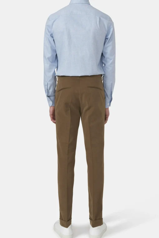 Slim Fit Brushed Wool Trousers