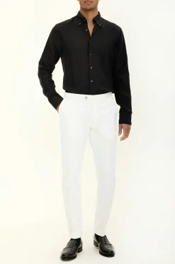 Slim Fit Brushed Wool Trousers