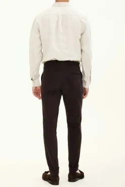 Slim Fit Brushed Wool Trousers