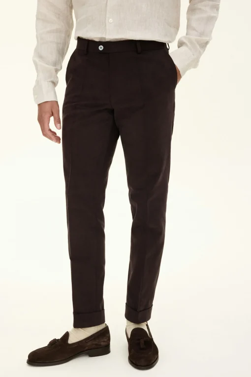 Slim Fit Brushed Wool Trousers