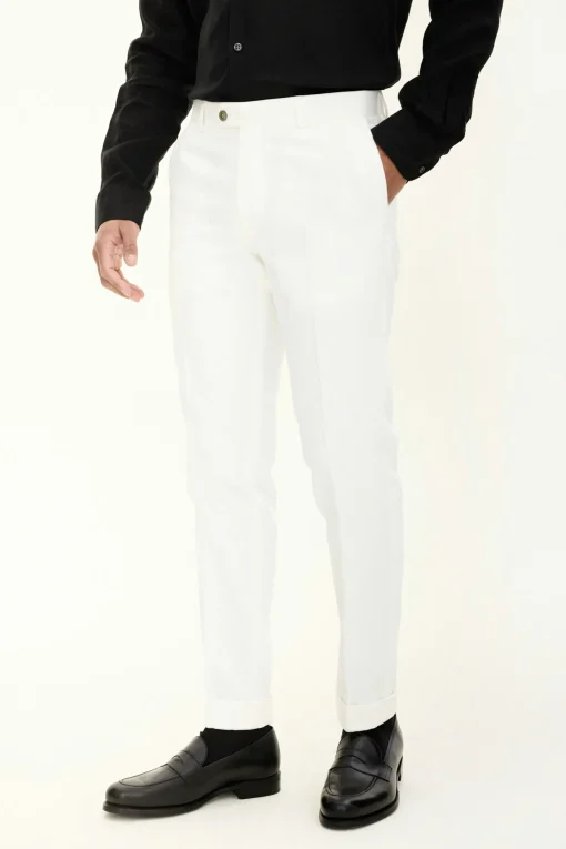 Slim Fit Brushed Wool Trousers