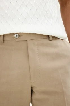 Slim Fit Brushed Wool Trousers