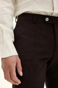 Slim Fit Brushed Wool Trousers