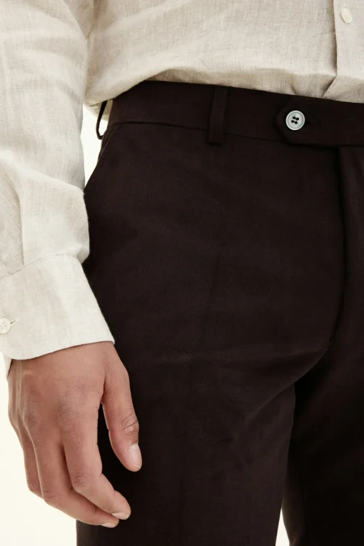 Slim Fit Brushed Wool Trousers