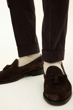 Slim Fit Brushed Wool Trousers