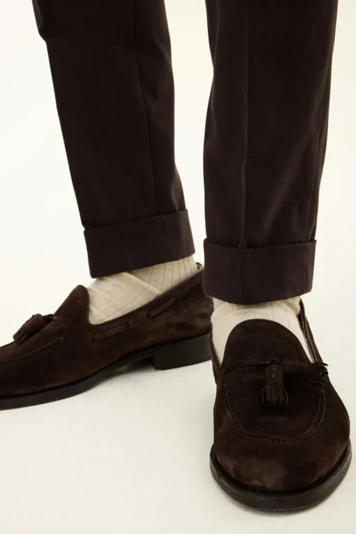 Slim Fit Brushed Wool Trousers