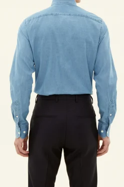 Slim Fit Cut Away Denim Shirt