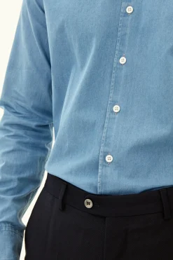 Slim Fit Cut Away Denim Shirt
