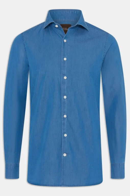 Slim Fit Cut Away Denim Shirt