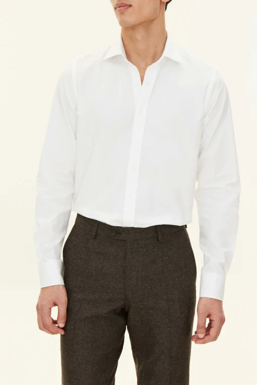 Slim Fit Cut Away Poplin Shirt