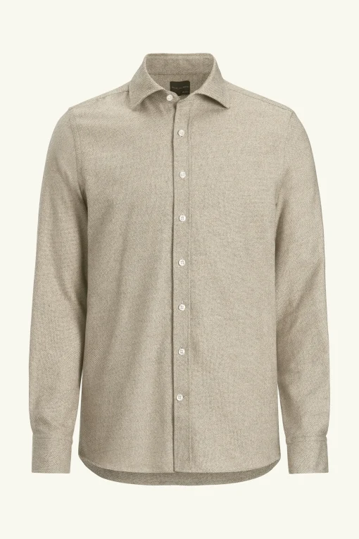 Slim Fit Cut Away Poplin Stripe Shirt