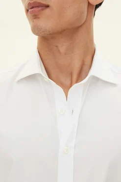 Slim Fit Cut Away Poplin Shirt