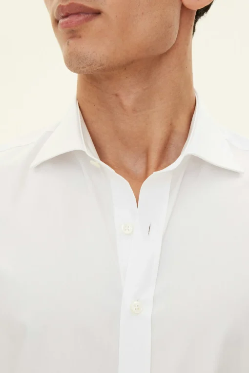 Slim Fit Cut Away Poplin Shirt