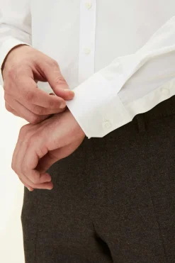 Slim Fit Cut Away Poplin Shirt