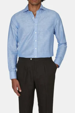 Slim Fit Cut Away Soft Linen Shirt