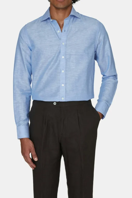 Slim Fit Cut Away Soft Linen Shirt