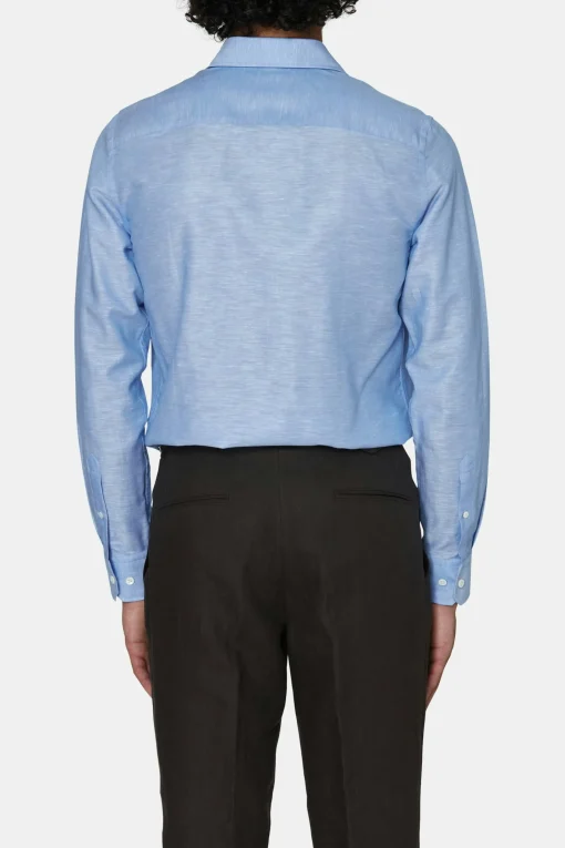 Slim Fit Cut Away Soft Linen Shirt